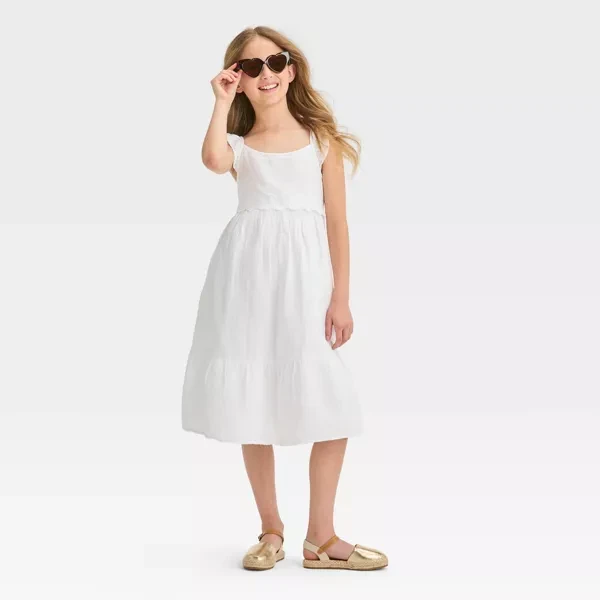 Girls' Sleeveless Woven Midi Dress - Cat & Jack™